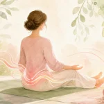 自分の体に意識を向ける穏やかな時間のイラスト